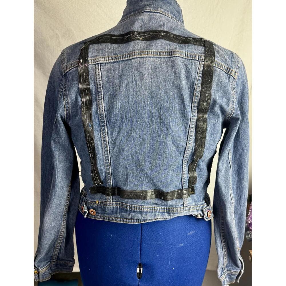 Two Face Threads Changeable Patch Denim Cropped F… - image 3